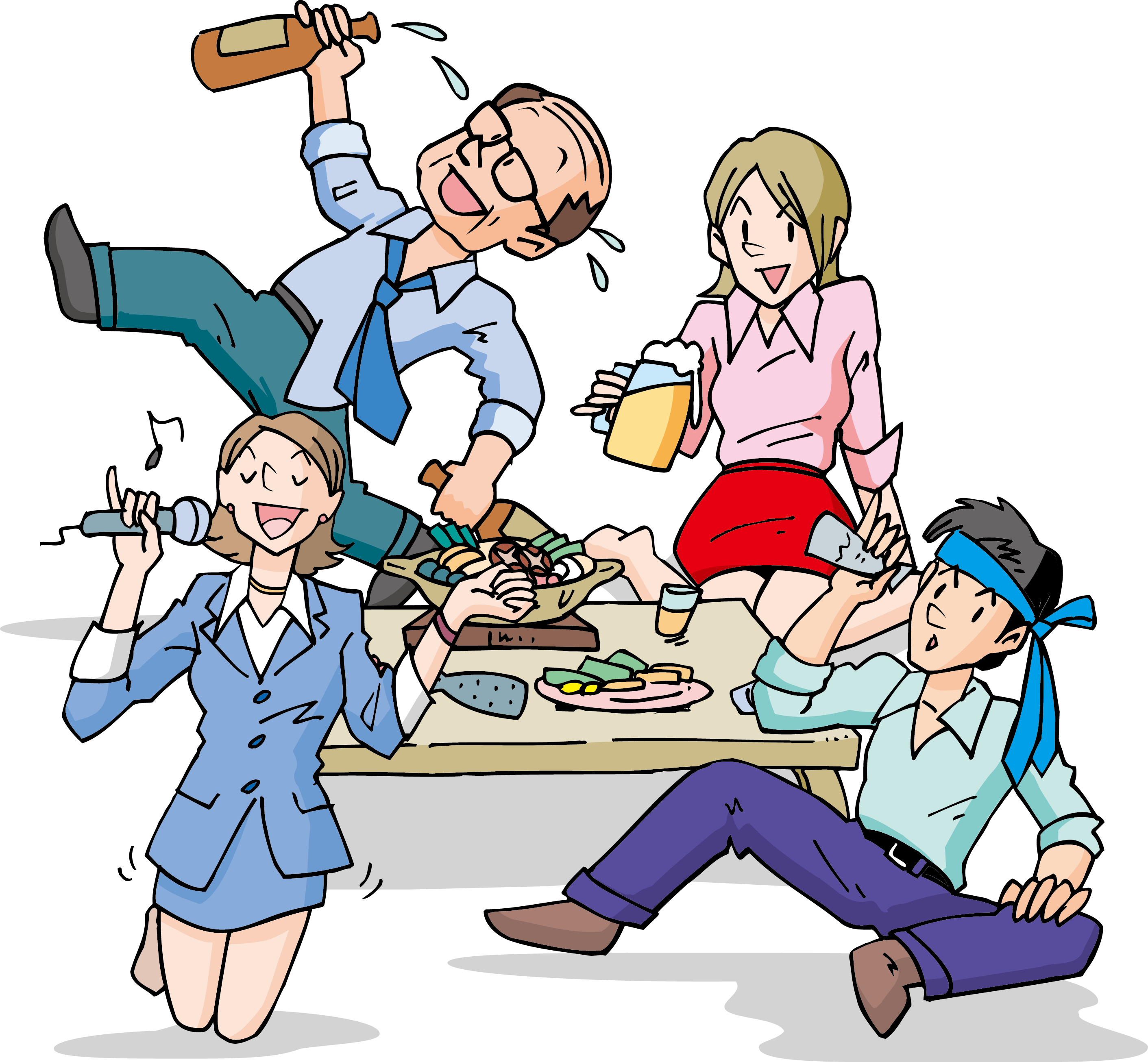 Eating Alcoholic Drink Adobe Illustrator - Dinner Cartoon Png (2823x2612)