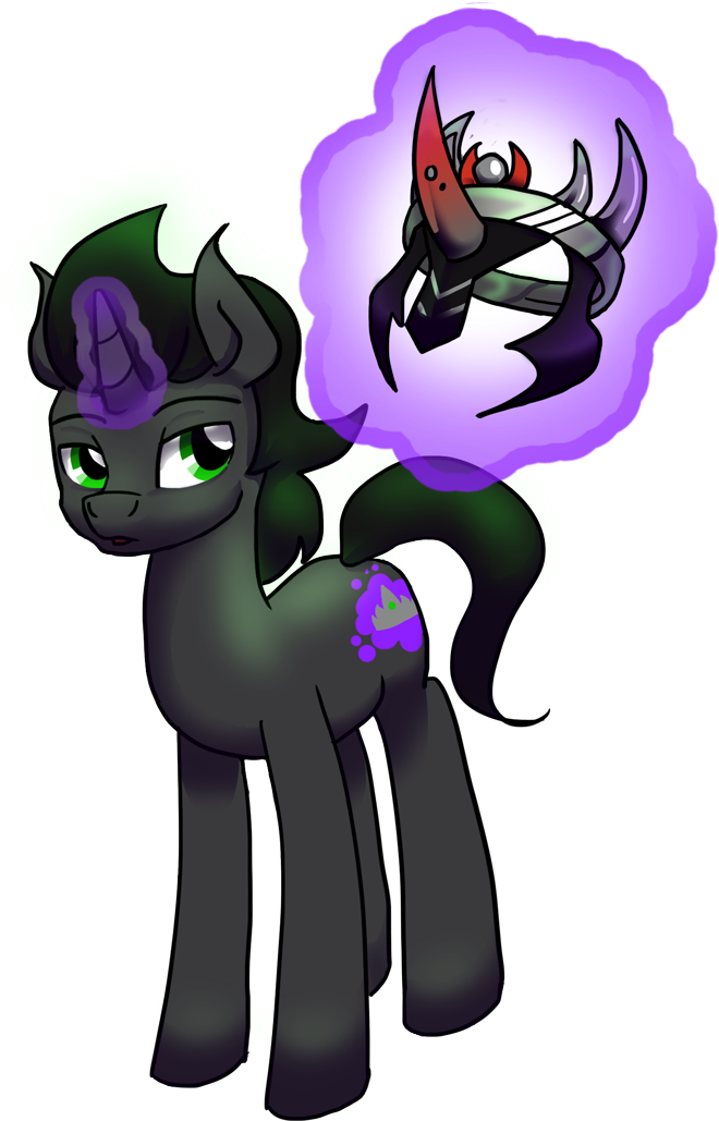 "vibrant Blue Eyes, Wavy White Mane, Black Coat, Royal - My Little Pony Król Sombra (700x1071)