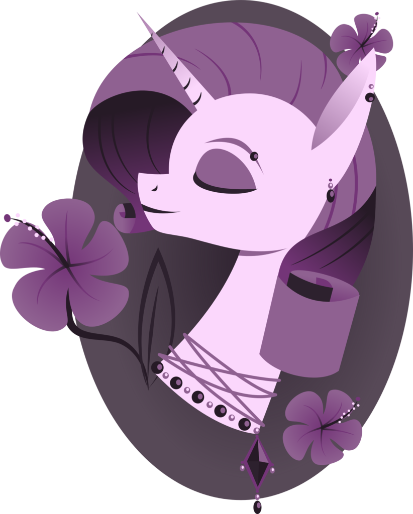 Ruriti, Eyes Closed, Flower, Limited Palette, Piercing, - Cartoon (822x1024)