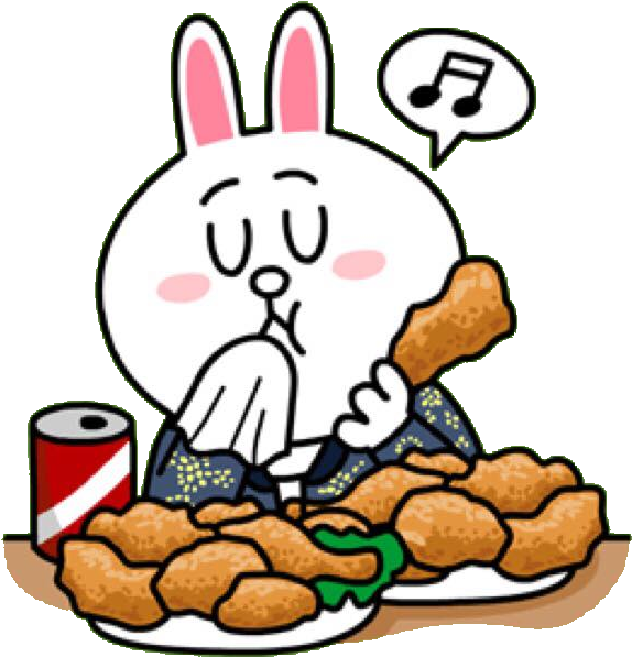 Cheon Song-yi's Favourite Fried Chicken - Line Emoji Transparent (598x640)