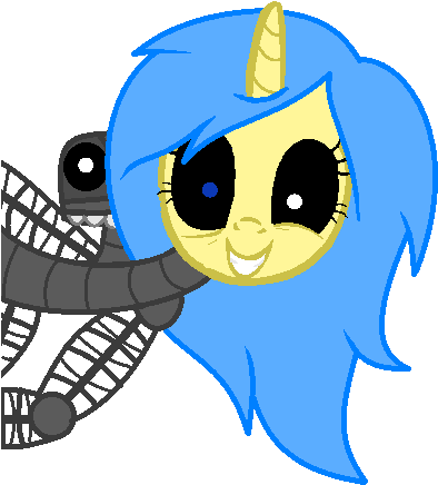 Pony Blue Yellow Vertebrate Fish Nose Head Clip Art - Mangle (458x586)