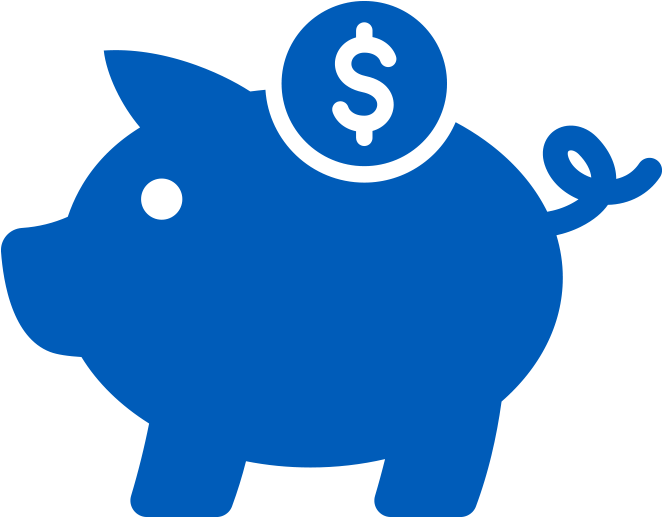 Piggy Bank Icon In Blue - Money Pig Icon Png (700x547)