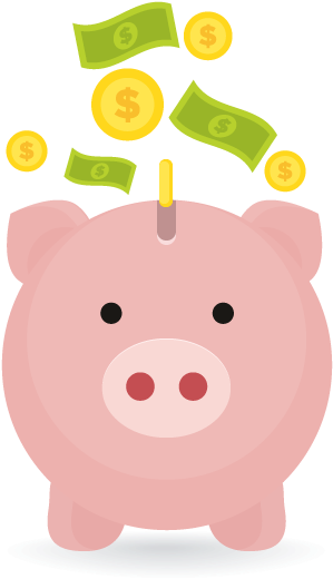 Friendly Transfer Save - Money Pig Png (441x582)