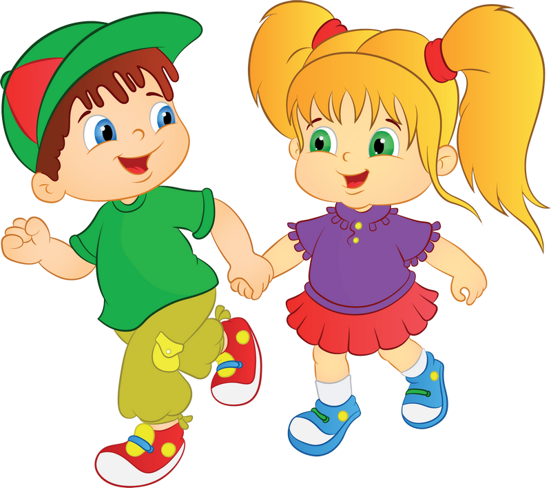 Заходя В Детский Сад - Cartoon Picture Of Boy And Girl (800x708)