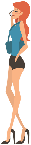 Attractive Girl Talking Phone Transparent Png - Chica Mirando La Tele Dibujo Png Transparente (512x512)