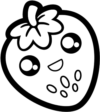 Disegno Di Fragola Felice Da Colorare - Kawaii Coloring Pages (600x470)