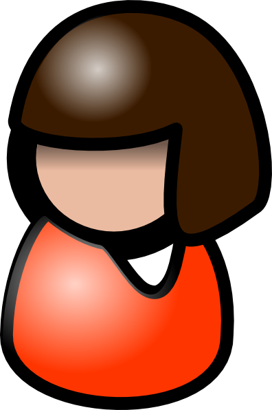 Girl With Orange Shirt Clip Art At Clker - Boy Symbol (396x596)