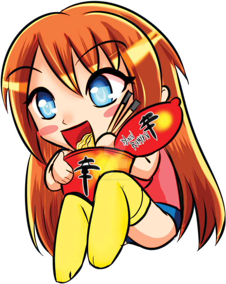 Ramen Girl T-shirt/badge/etc Design By Nathaniel2k - Cartoon (774x1032)