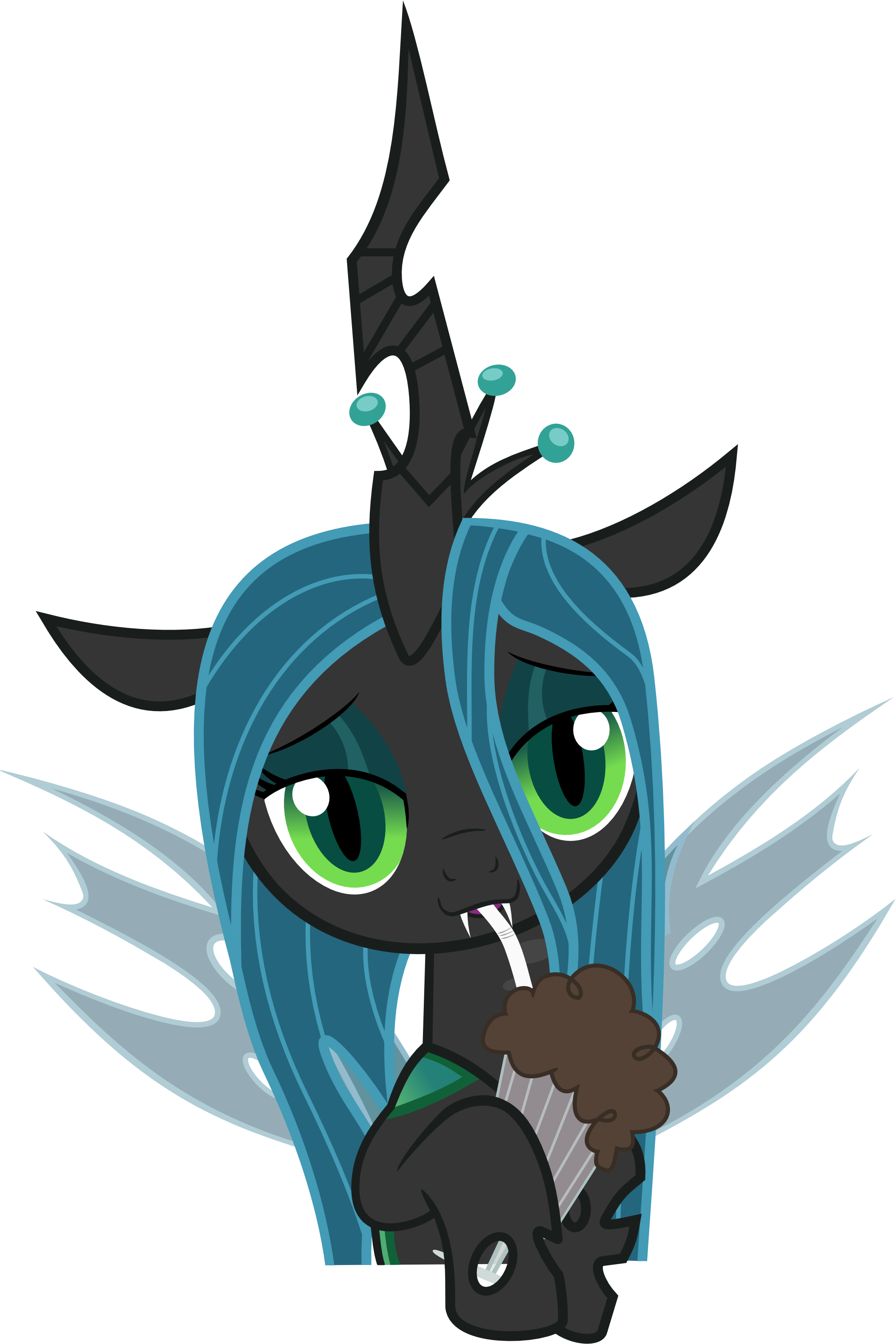 Isegrim87, Bedroom Eyes, Cute, Cutealis, Milkshake - Mlp Crying Princess Chrysalis (2222x3444)