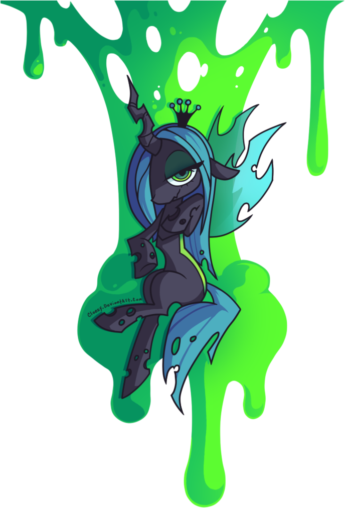 Cloesy, Bedroom Eyes, Changeling Slime, Queen Chrysalis, - Horse (754x1060)