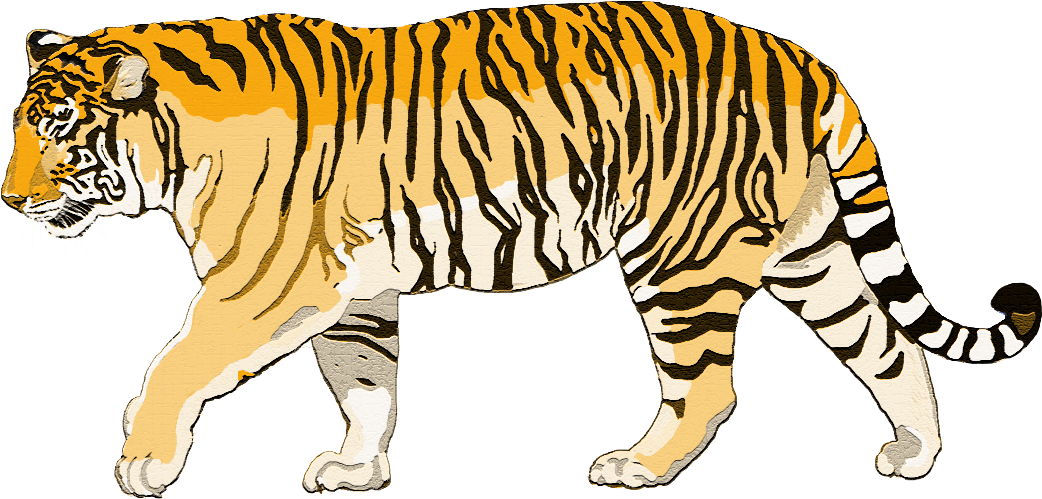 Tiger Cut Out - Tiger Walking Png (2320x1418)