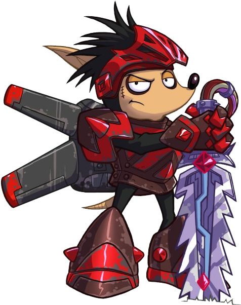 Axel Gear's Modern Appearance From Rocket Knight - Rocket Knight Adventures Box Art (532x650)