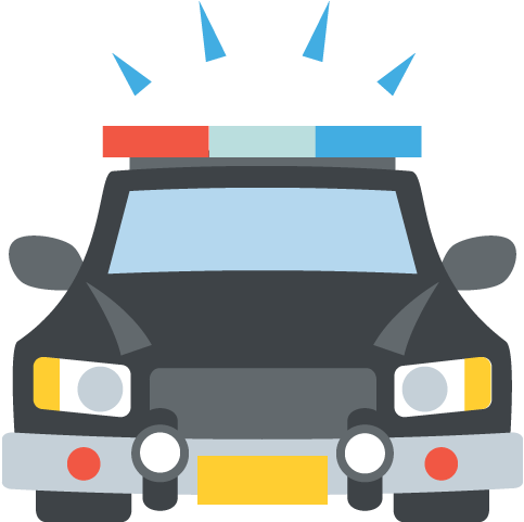 Oncoming Police Car Emoji Vector Icon Free Download - Police Car Emoji (512x512)