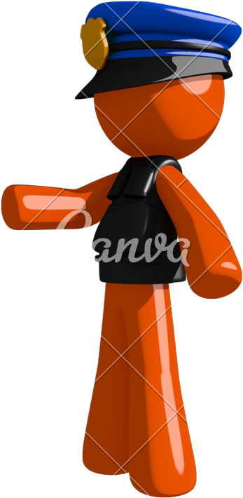 Orange Man Police Officer Gesturing Left - Roots Manuva Slime And Reason (453x800)