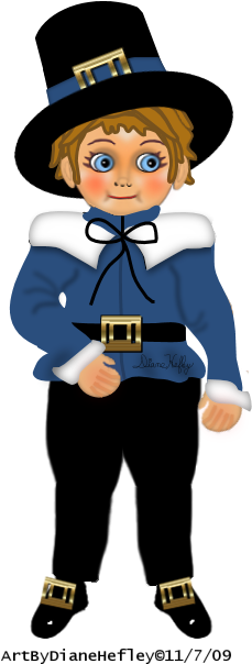 Pilgrim Boy Cliparts - Clip Art (288x610)