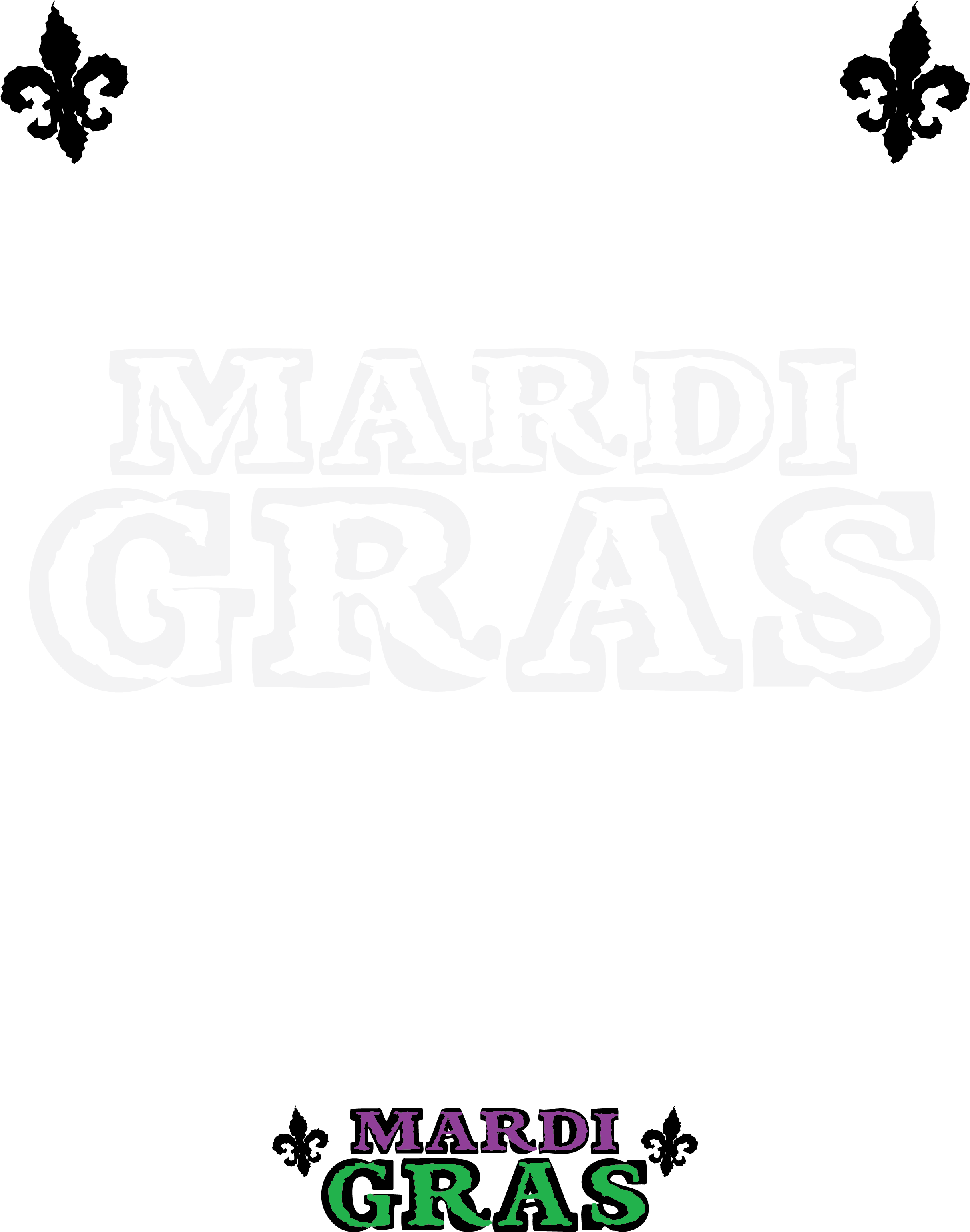 Mardi Gras Stationery Clip Art - Butterfly (2550x3300)