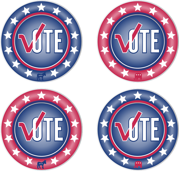 Vote Pictures 10, Buy Clip Art - Four Vote Buttons Round Ornament (756x720)