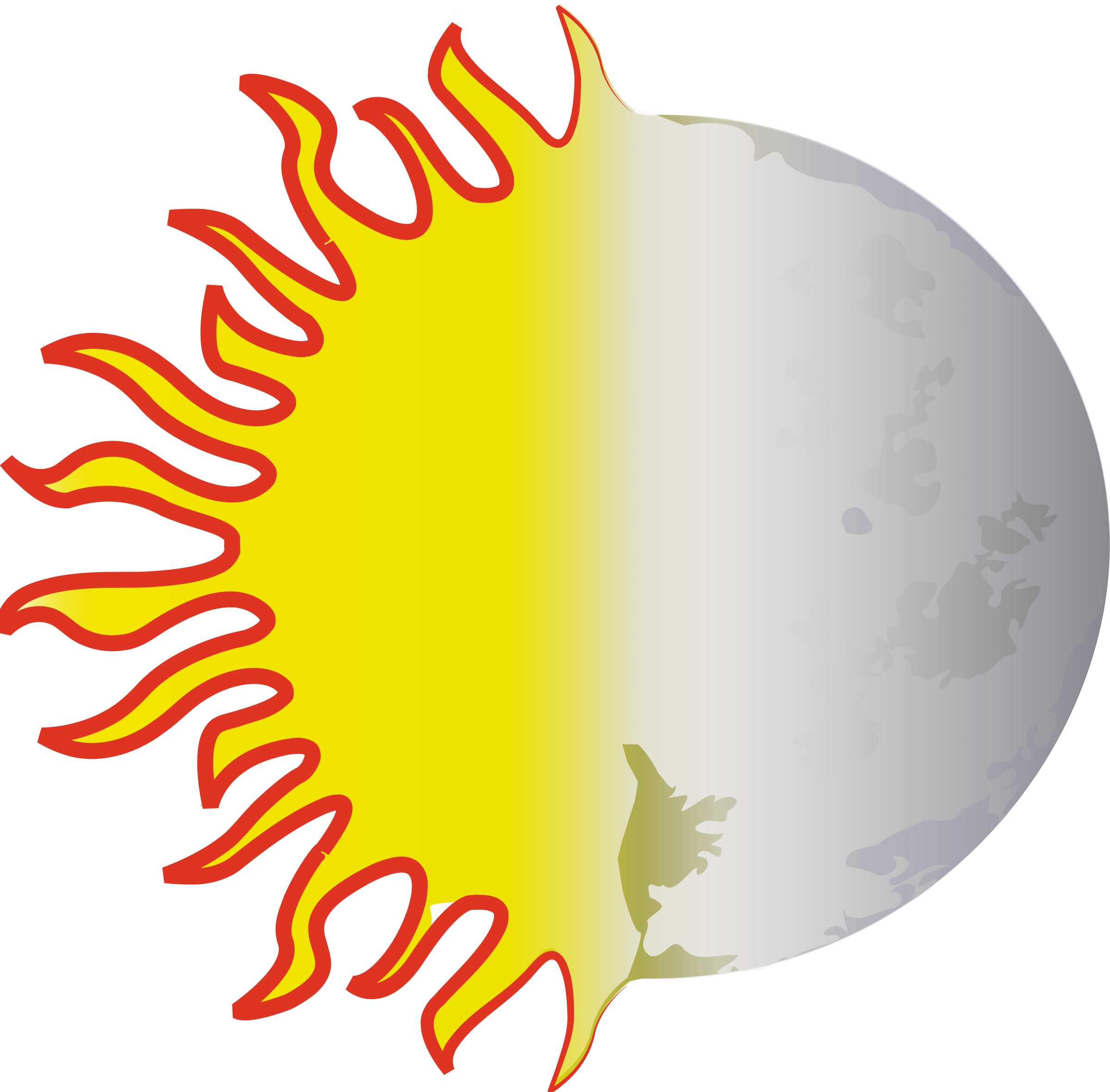 Slice Sun And Moon Clipart - Table Tennis Ball (2400x2361)