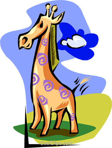 Snazzy Giraffe Royalty Free Vector Clip Art Illustration - Soft G (365x480)