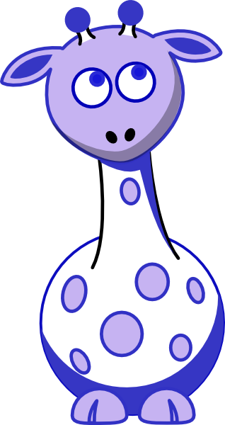Clip Art From Clker - Cartoon Purple Giraffe (318x600)