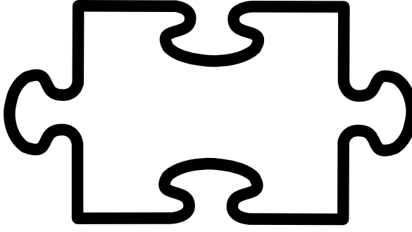Latest Puzzle Piece Coloring Page Test Clip Art At - Jigsaw Piece Black And White (585x329)