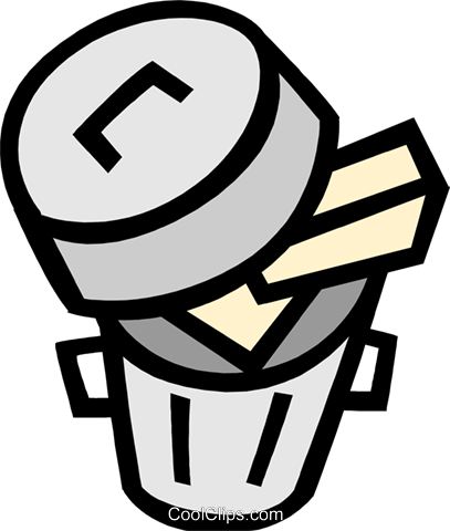 Garbage Can Royalty Free Vector Clip Art Illustration - Garbage (407x480)