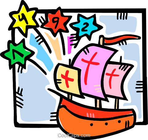 Christopher Columbus Arrives In America Royalty Free - Christopher Columbus Clip Art (480x454)