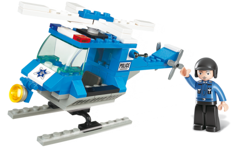 Sluban Police Helicopter M38-b0175 - Sluban Building Blocks Town Serie Police Helicopter (500x343)
