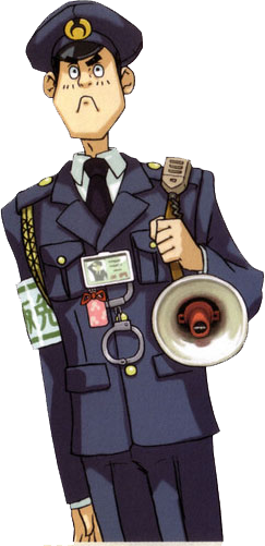 Mike Meekins Attention - Ace Attorney Officer Meekins (243x501)