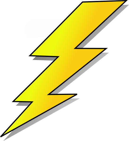 Lightening Clip Art At Clker - Black And White Lightning Bolt (546x597)
