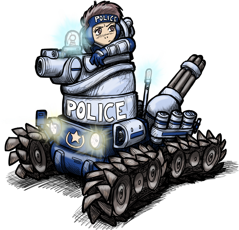 Cars - New Dominion Tank Police (800x794)