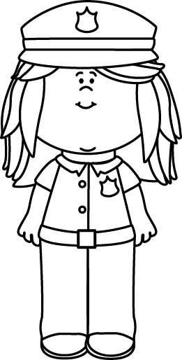 Black And White Girl Police Officer - Police Officer Girl Black And White (261x514)