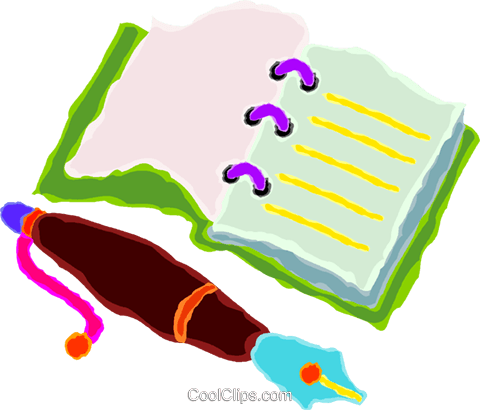 Fountain Pen With Three Ringed Binders Royalty Free - Quantifier (480x410)