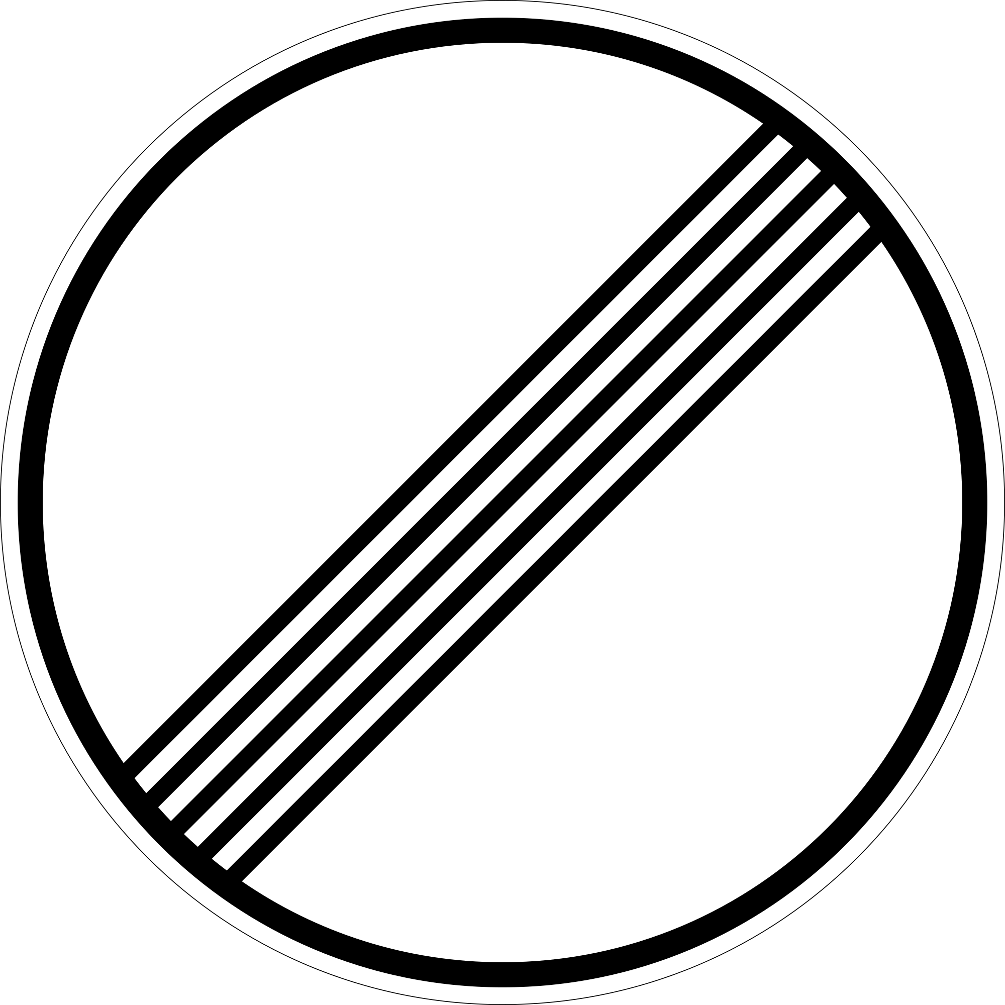 Police Officer Outline 21, Buy Clip Art - Unlimited Speed Sign Buy Germany (2000x2000)