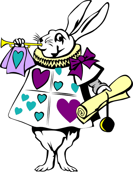 White Rabbit Clip Art - Alice In Wonderland Rabbit (462x599)