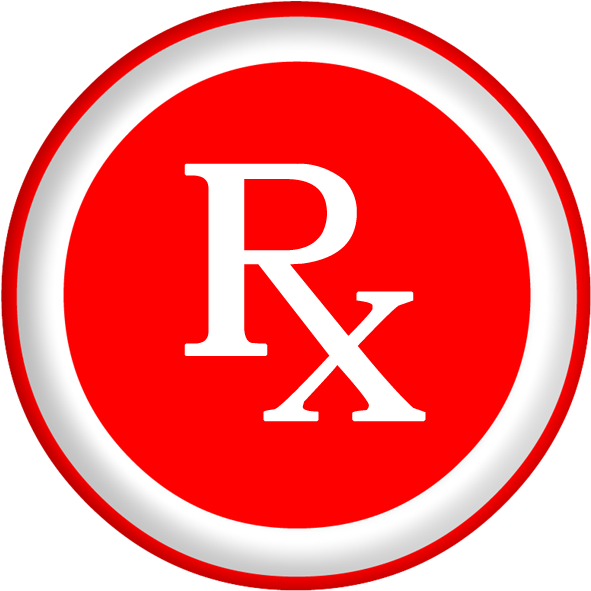 Rx Symbol White Red Button - Rx Pharmacy Symbol (600x600)