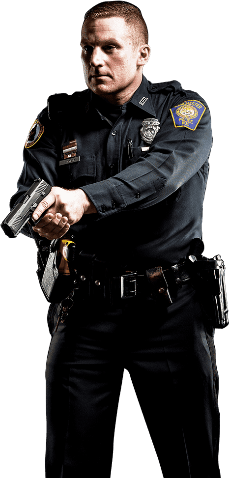 Police Officer Law Enforcement Clip Art - Police Officer With Gun Png (600x1000)