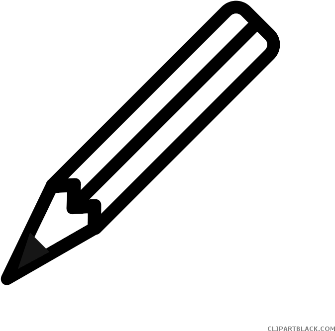 Crayon Outline Tools Free Black White Clipart Images - Clip Art (800x800)