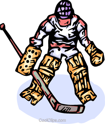 Hockey Goalie Royalty Free Vector Clip Art Illustration - Hockey Goalie Royalty Free Vector Clip Art Illustration (406x480)