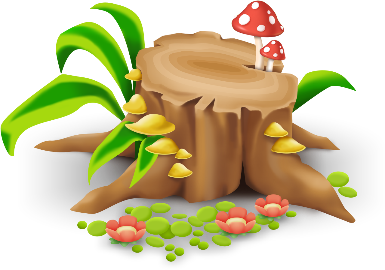 Mushroom Log - Mushroom On Log Clipart (1279x1279)