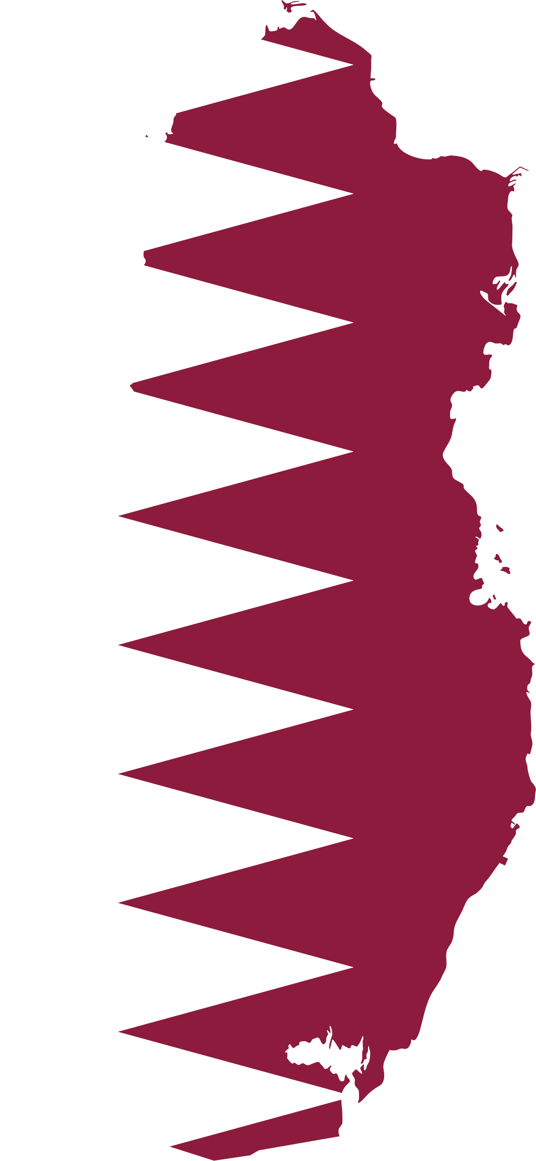 Map Flag - Qatar Map Clipart (1066x2306)