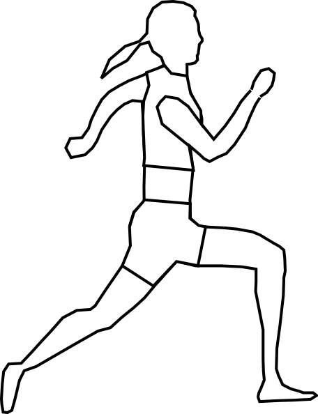 White Runner Clip Art - Runner Drawing (456x594)