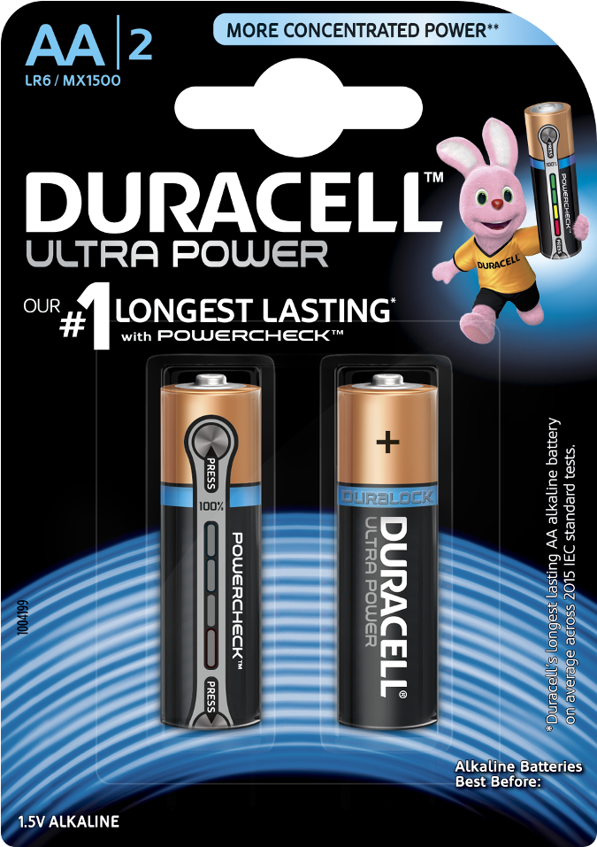 Ultra Power Alkaline Aa Batteries - Duracell Ultra Aaa Battery With Duralock Technology (1000x1000)