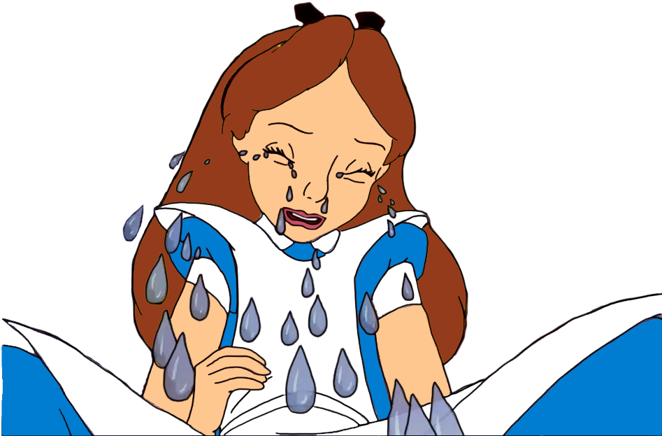 Alice As A Giantess Crying By Darthraner83 - Cartoon (947x723)