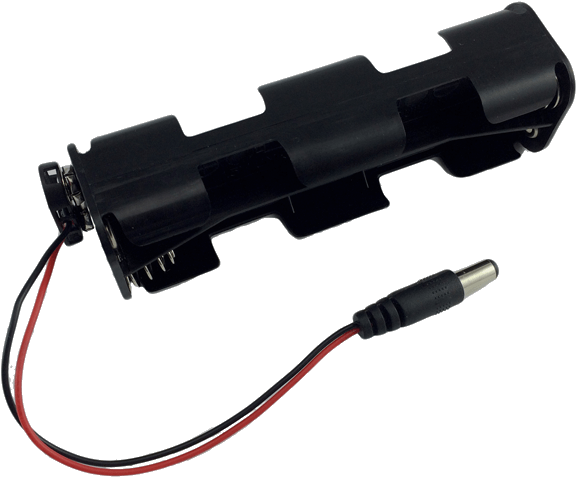 Battery Holder, 8x Aa Cell And Clip To Dc Barrel Connector - 12 Volt Battery Pack (600x600)