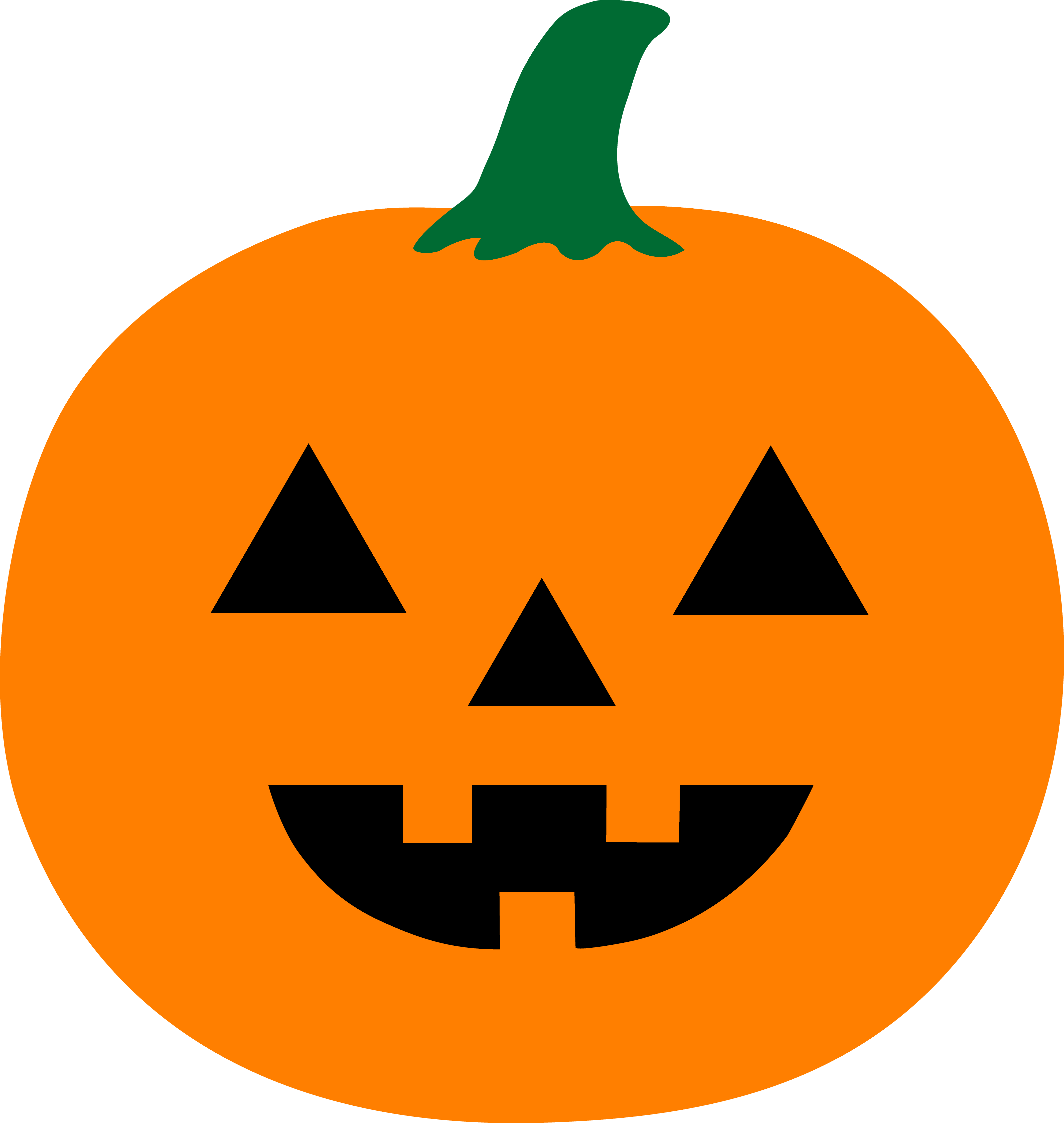 Pumpkin Border Clipart - Jack O Lantern Faces (4249x4485)