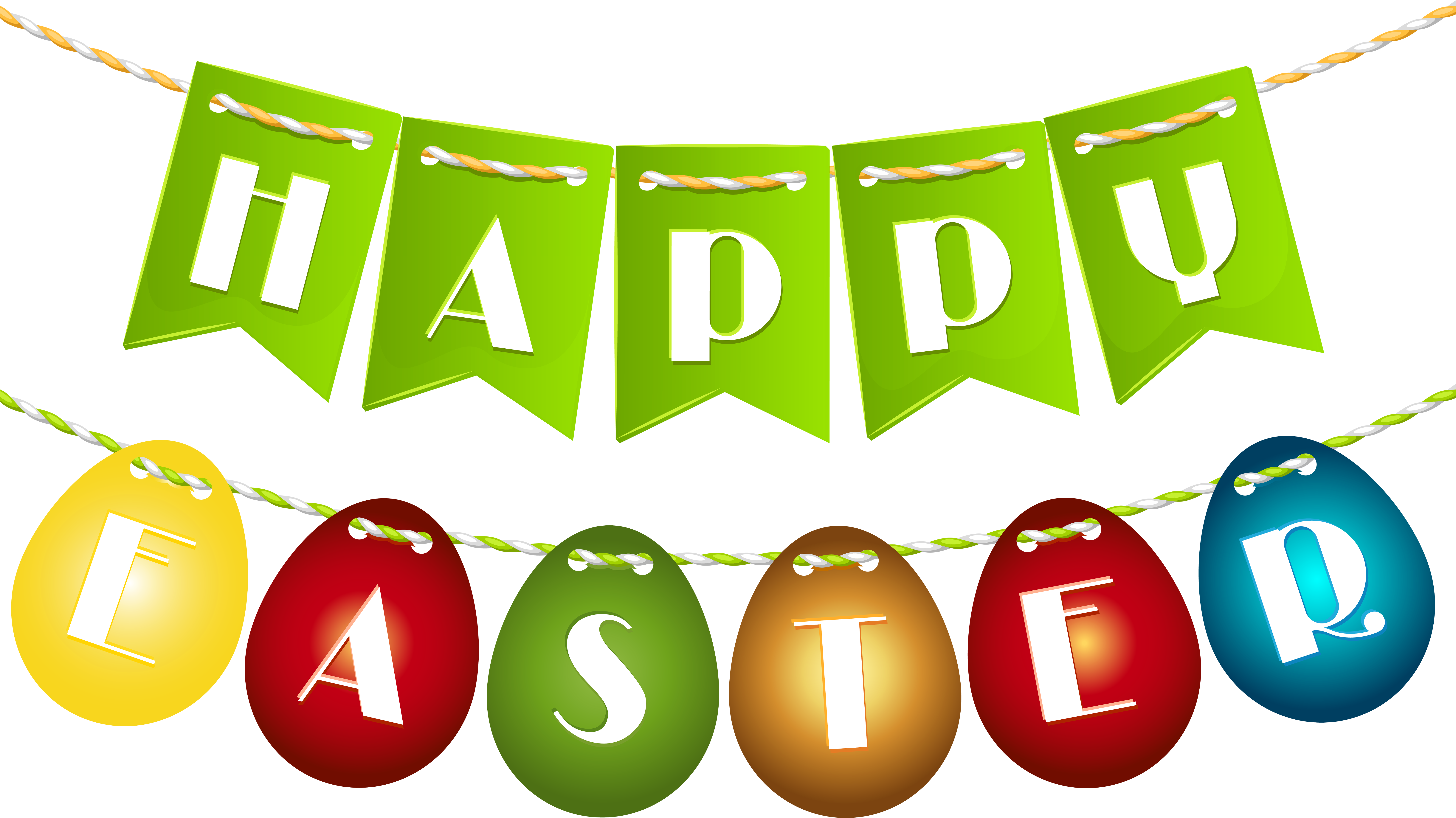 Egg Clipart Happy Easter - Happy Easter Eggs Clip Art (8000x4494)