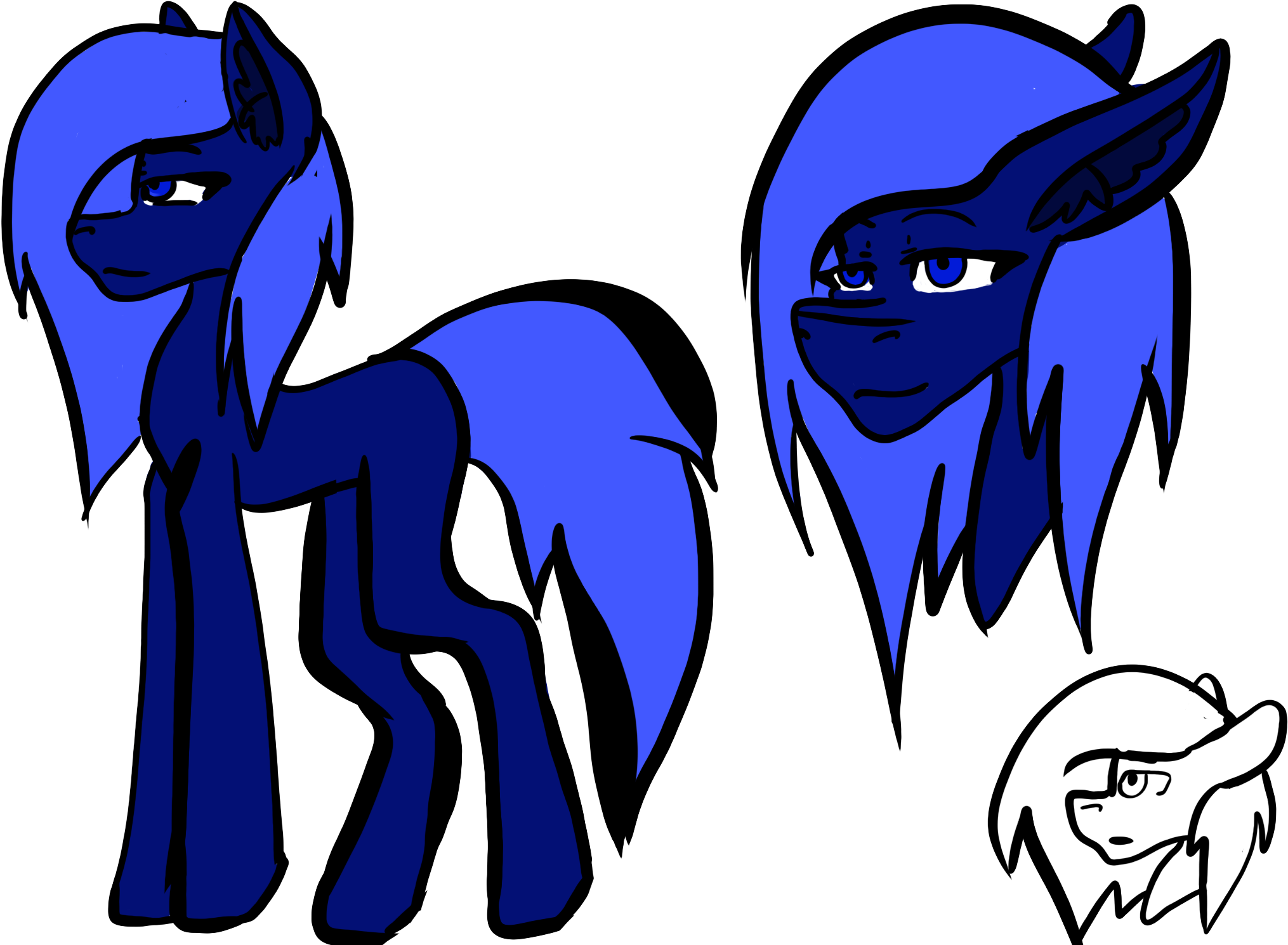 Unshaded And Uncolored Pony By Celestialdoveartz Unshaded - Cartoon (2100x1500)