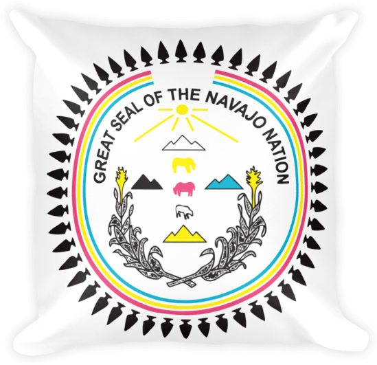 Navajo Nation Seal Square Pillow - Navajo Nation Seal (600x600)