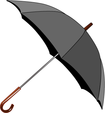 Picture Of An Umbrella - Gray Umbrella Clipart (337x361)
